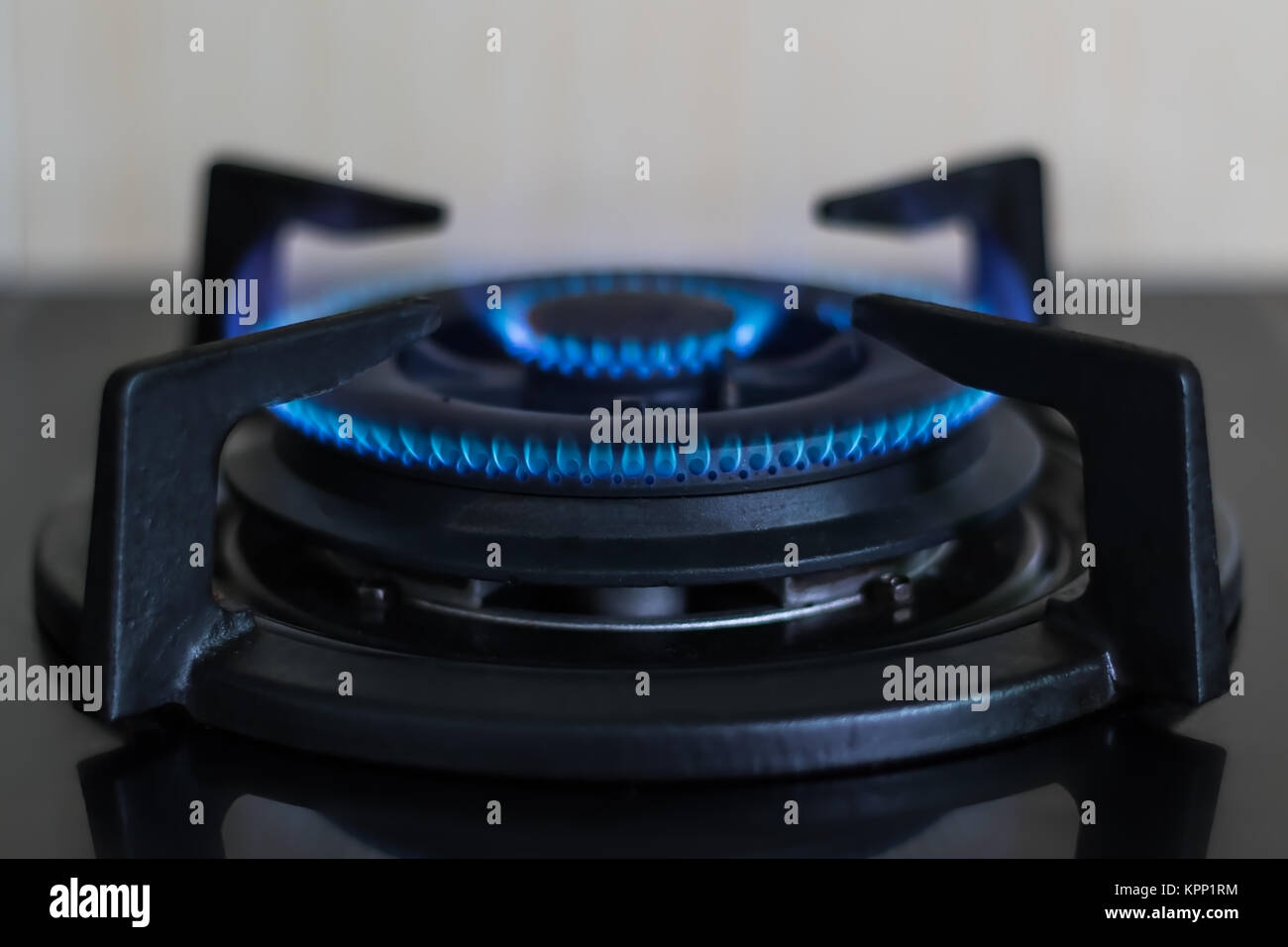 Gas stove burners in the kitchen Stock Photo Alamy