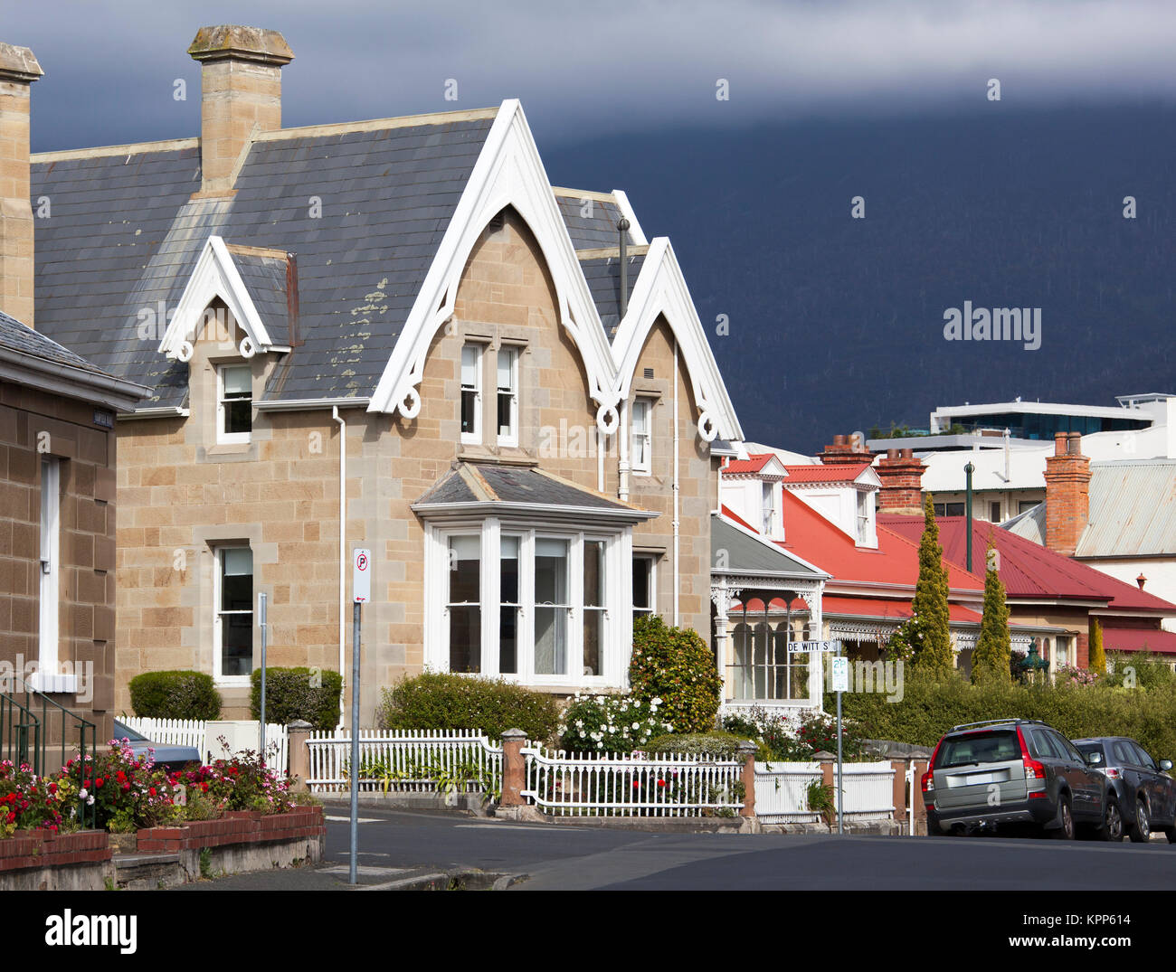 Hobart Town Houses Stock Photo Alamy