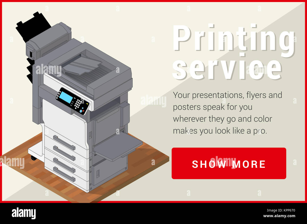 Copier printer isometric flat vector 3d . Stock Photo