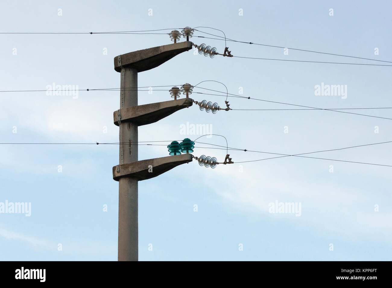 Electrical wire on pole Stock Photo Alamy