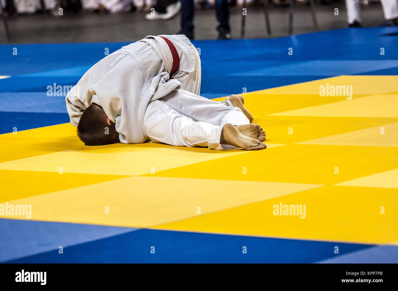 Two judoka on the tatami Stock Photo Alamy