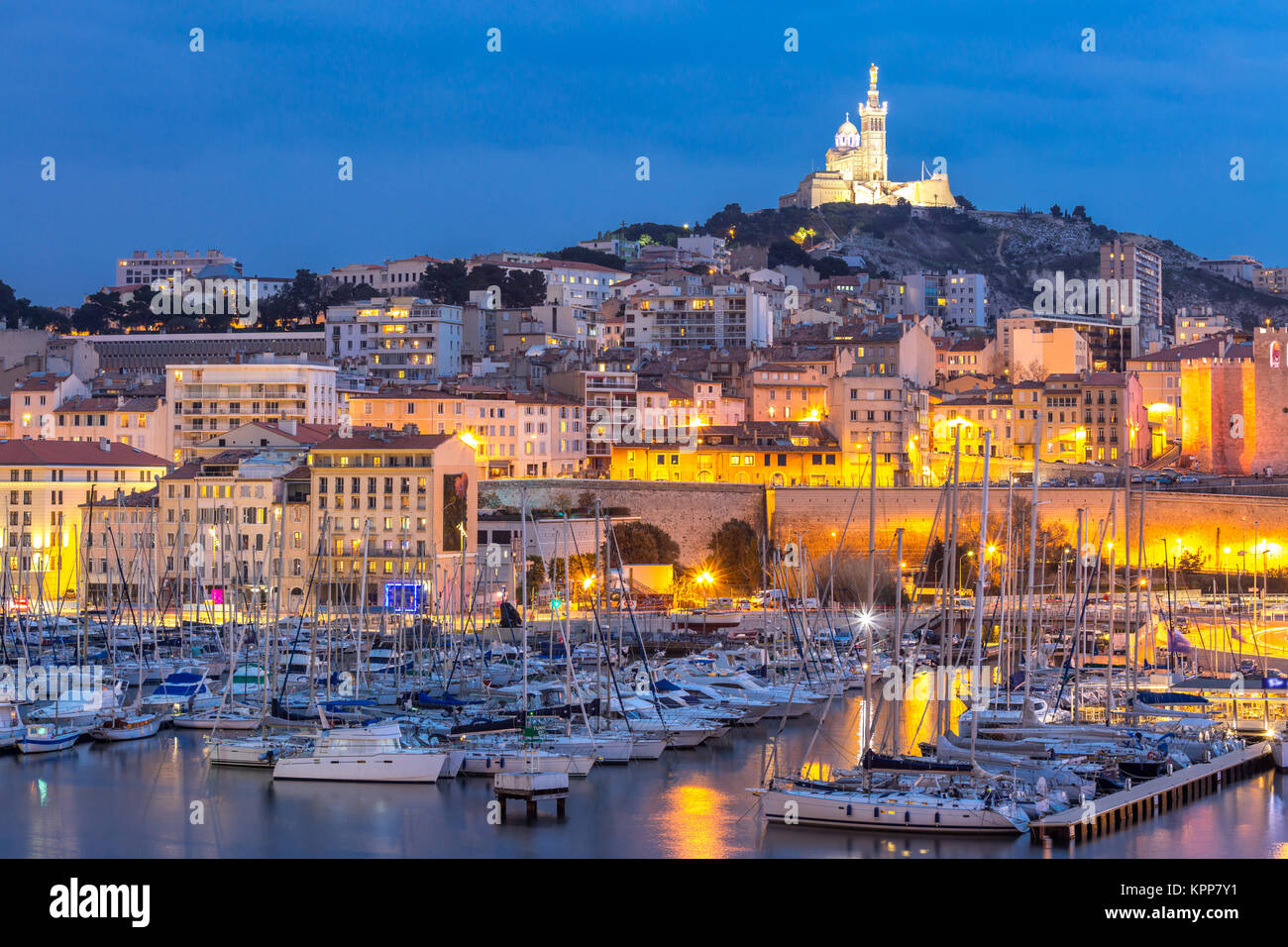 Marseille France night Stock Photo - Alamy