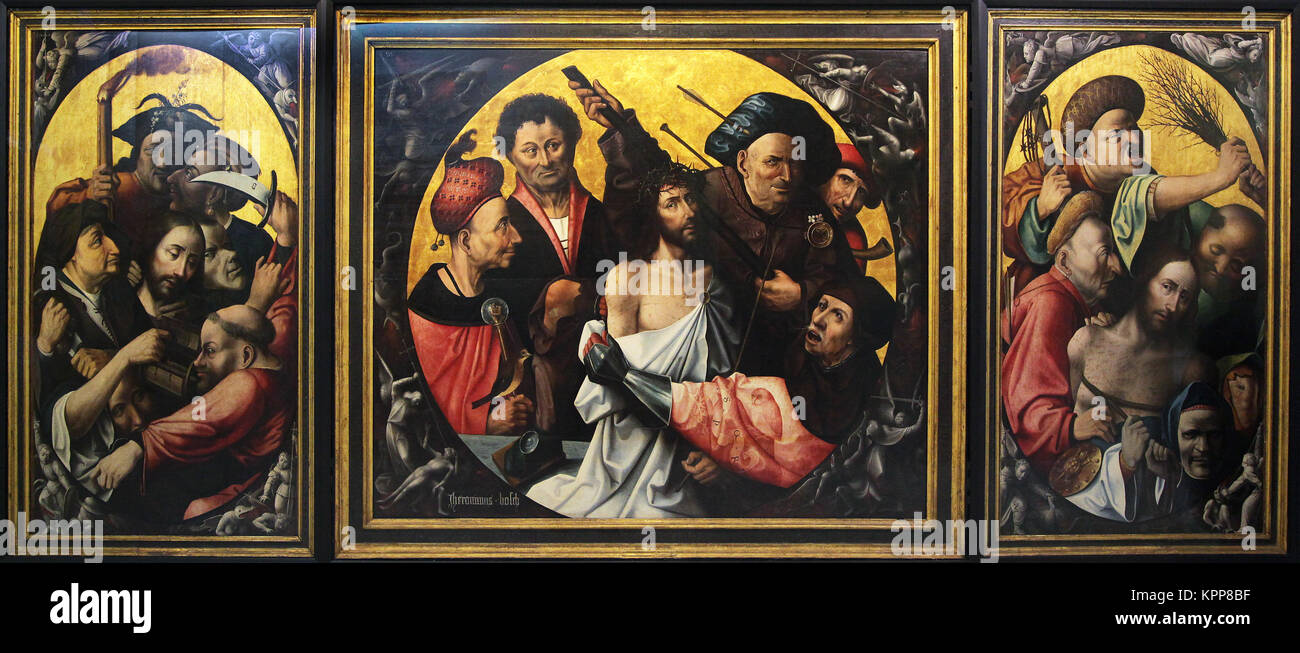 Triptych of Insults by Hieronymus Bosch 1450-1516 Dutch/Netherlandish draughtsman and painter Stock Photo