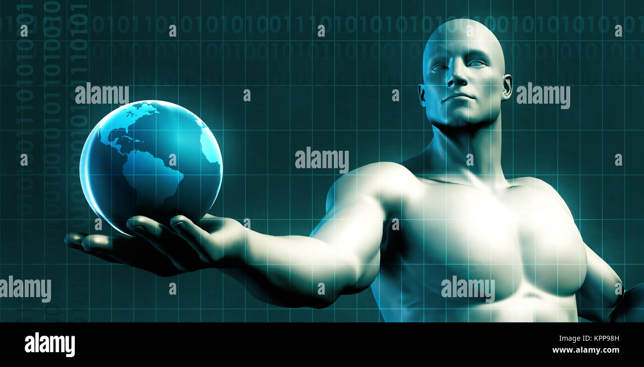 Businessman Holding the World in His Hands Stock Photo - Alamy