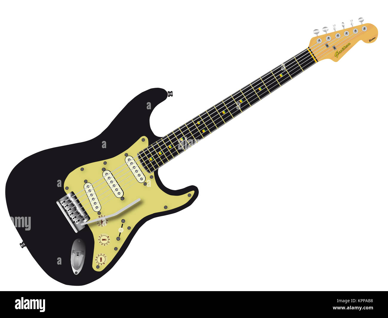 Black Electric Guitar Stock Photo