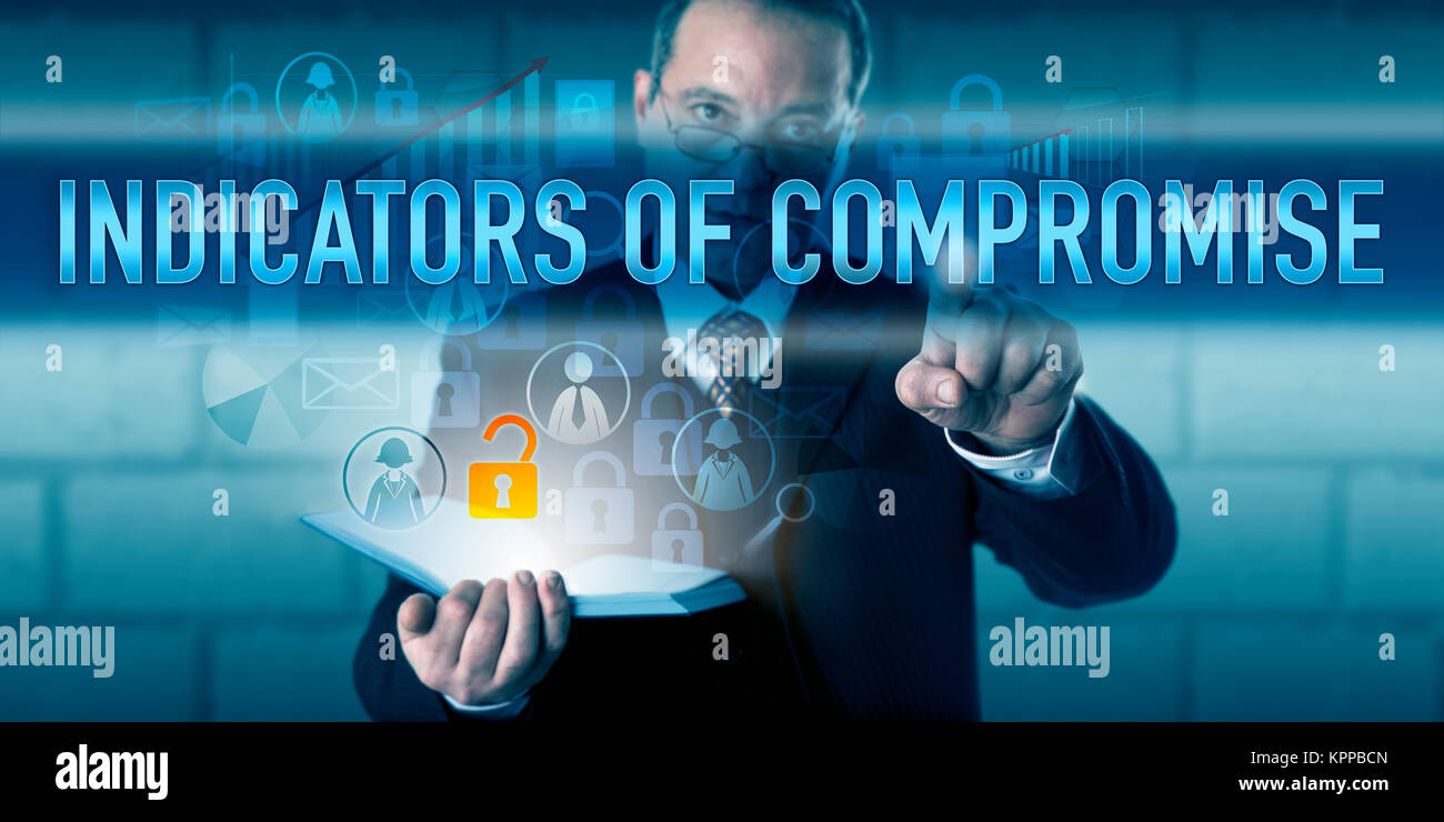 Forensic Expert Pushing INDICATORS OF COMPROMISE Stock Photo Alamy