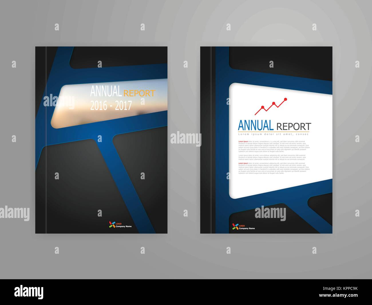 illustration of abstract blue line on black background annual report ...