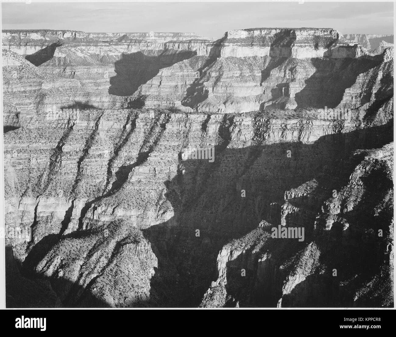 Closer view of cliff formation 'Grand Canyon from North Rim 1941' Arizona. 1941 Stock Photo