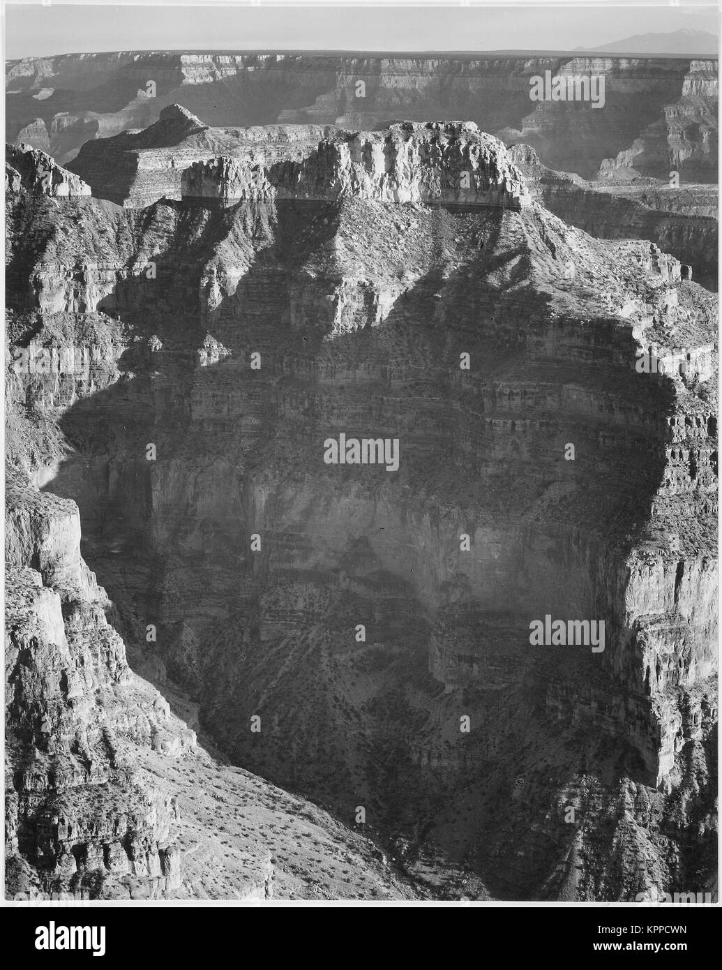 View from 'North Rim 1941 Grand Canyon National Park' Arizona. (vertical orientation) 1941 Stock Photo