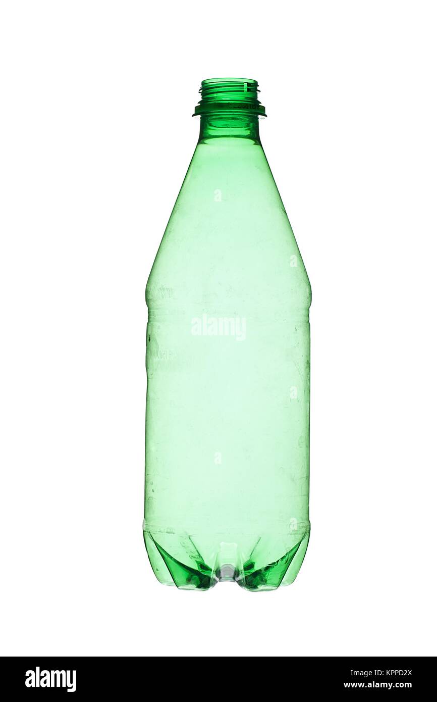 green plastic bottle on white background Stock Photo - Alamy