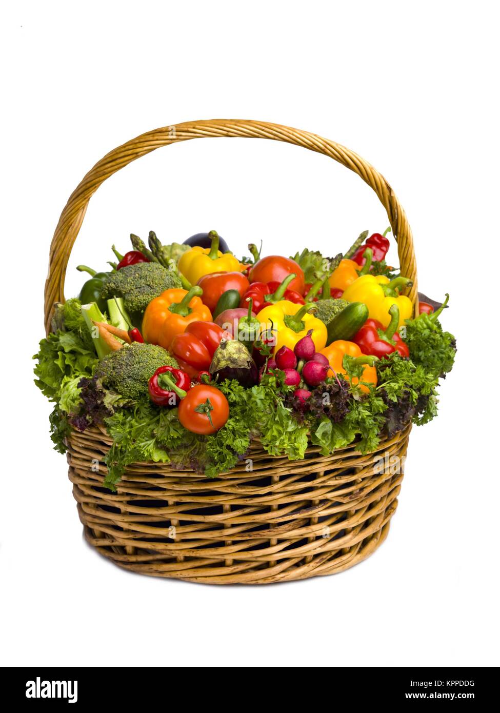 huge vegetable basket isolated on white Stock Photo Alamy