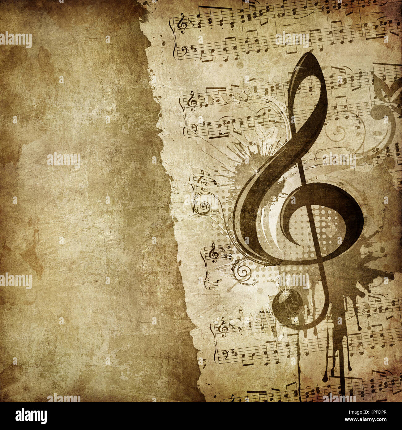 Old Paper. Retro Music Texture Background with Classic Violin Stock Photo -  Alamy