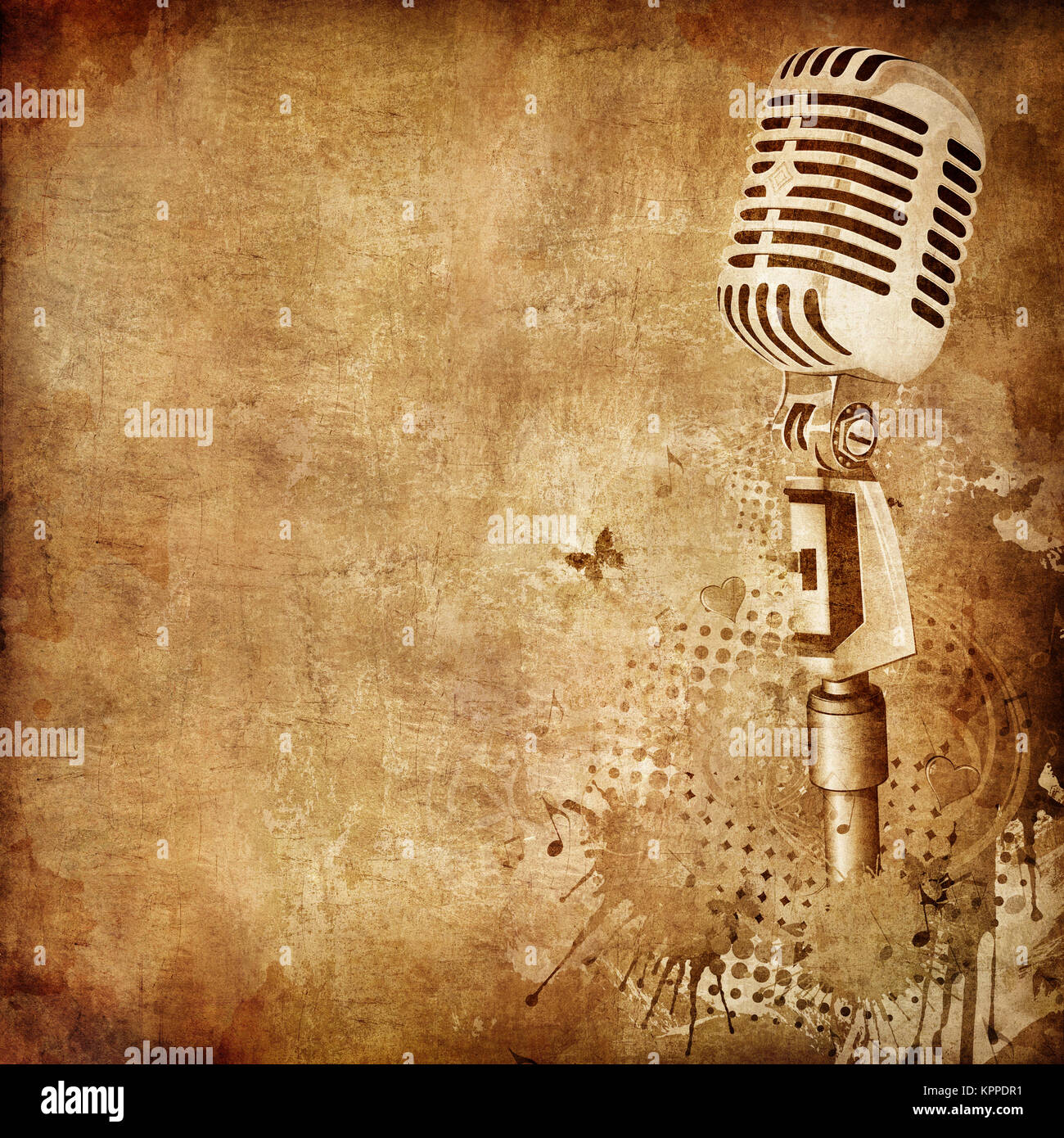 Old Paper. Retro Music Texture Background. Vector Stock Photo - Alamy