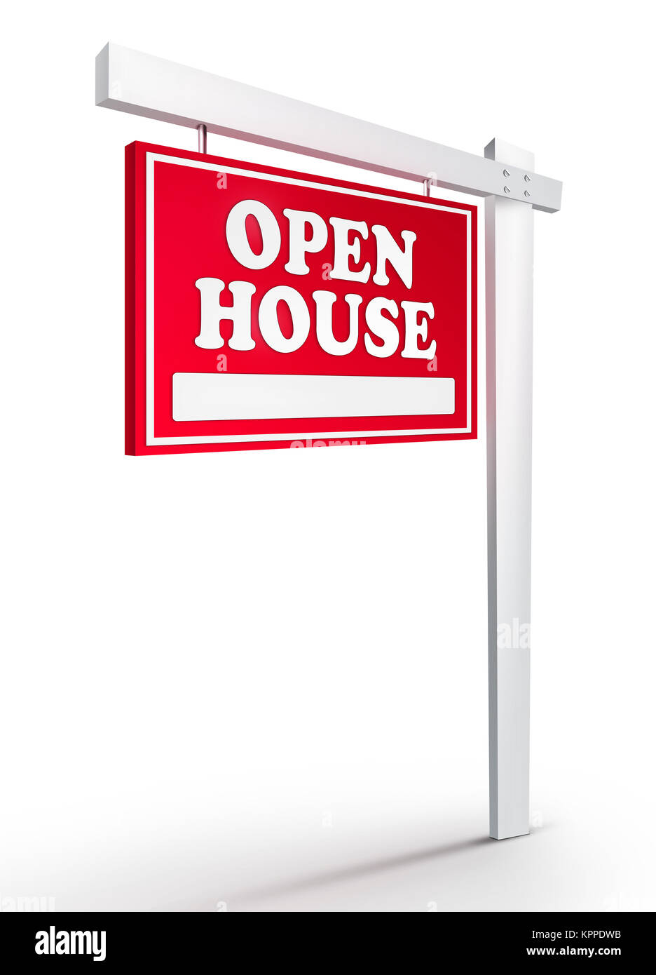 Real Estate Sign - For Lease on White background. 2D artwork. Computer