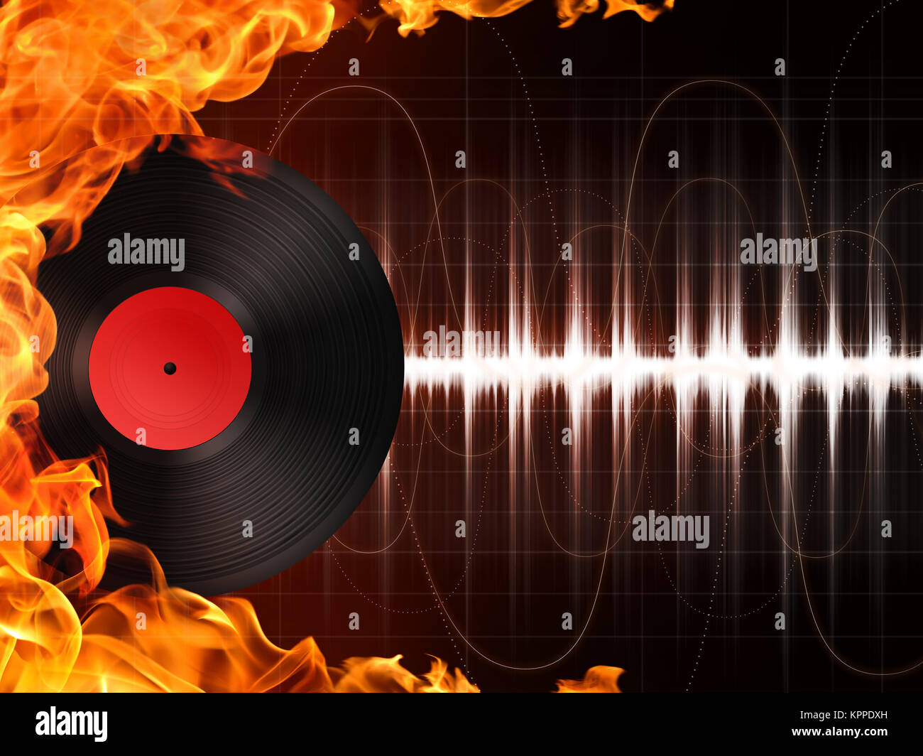 Record in Fire. Computer Graphics. Design Element Stock Photo - Alamy