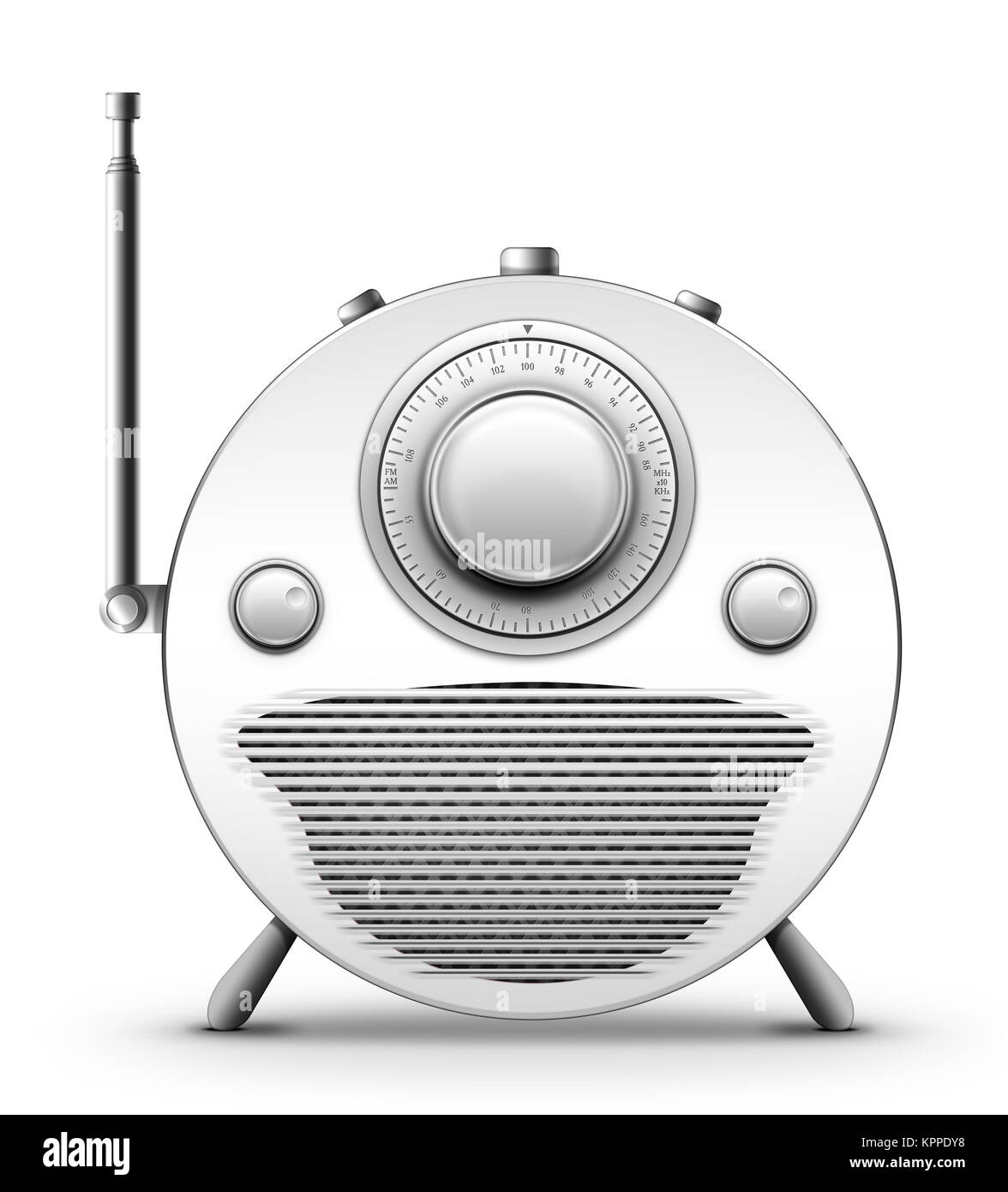 Old Style Radio on the white background. Computer Designe, 2D Graphics Stock Photo