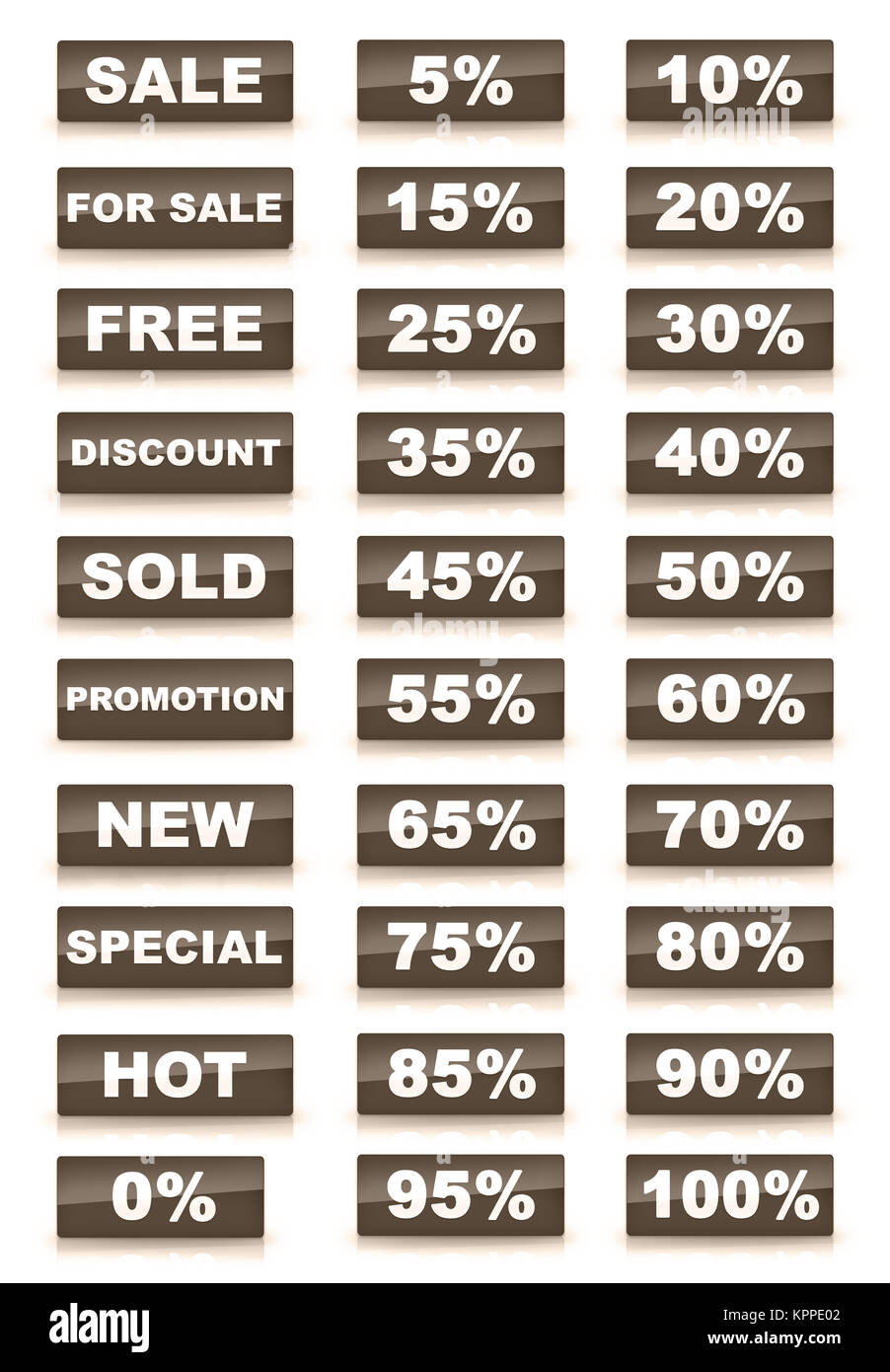 Sale set. Computer Design. Good set for specials and sales with percentage. Stock Photo
