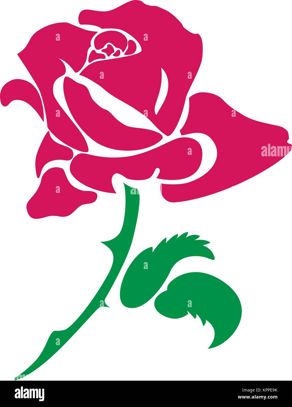 red-pink painted rose Stock Vector