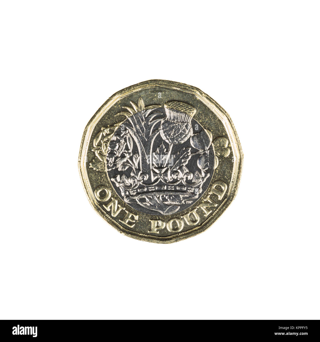 British one pound sterling coin Stock Photo