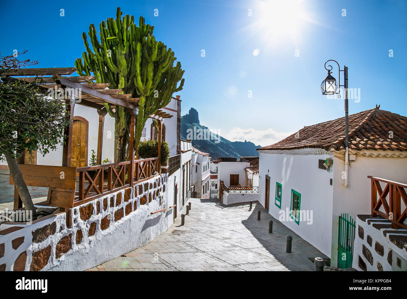 Tejeda village at Gran Canaria, Spain. Stock Photo