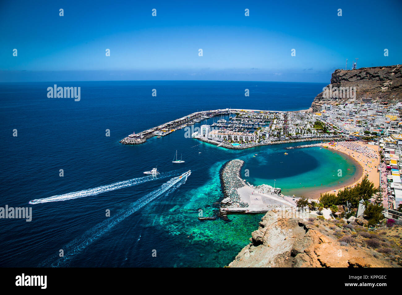 Puerto de Mogan town on the coast of Gran Canaria island, Spain. Stock Photo