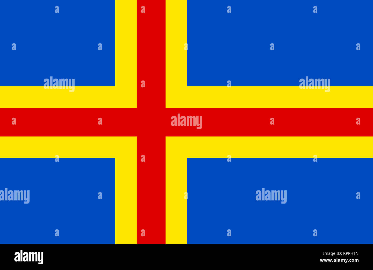 National flag of Aland Islands Stock Photo