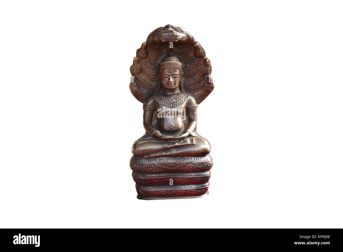 Buddha statue on isolated white Stock Photo