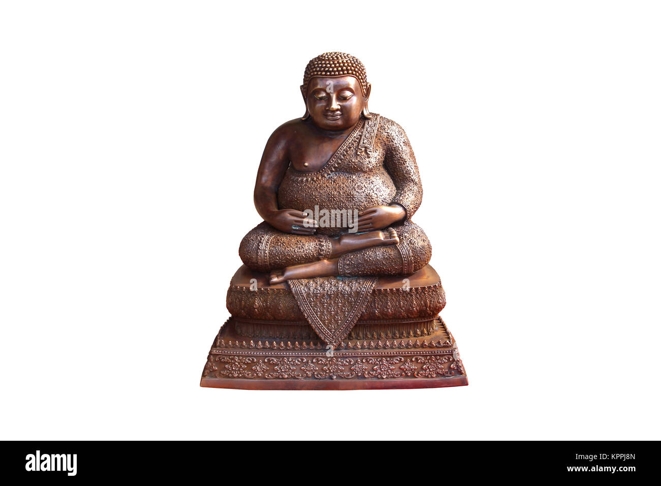 Buddha statue on isolated white Stock Photo