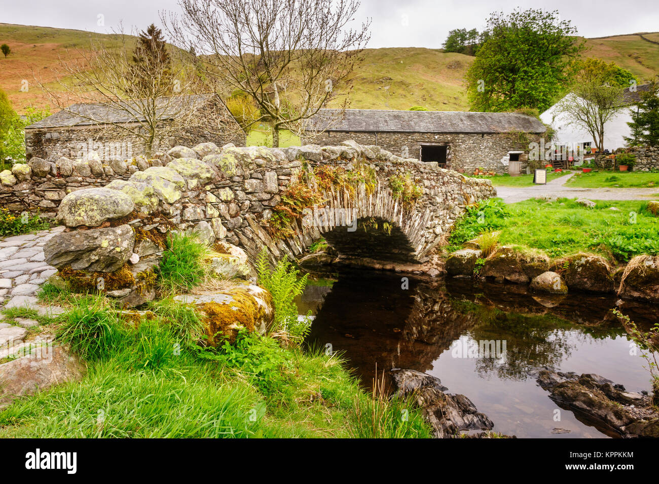 Stone bridge at Watendlath in the Lake District Stock Photo