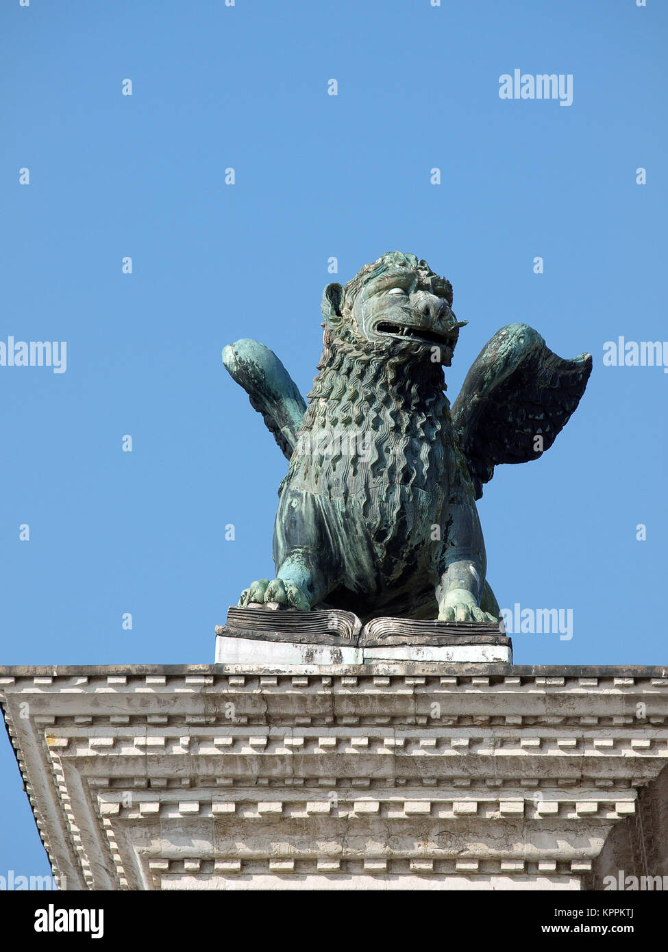Chimera Sculpture on the Piazetta - Venice. A Chimera, in Greek mythology, was a fire-breathing monster. It could be part lion, part goat, and part se Stock Photo