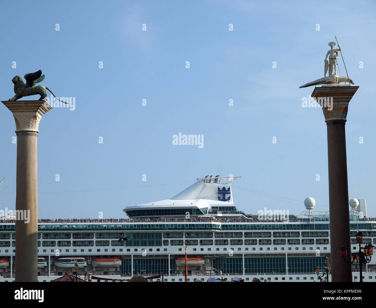 Venice - Chimera,Theodore and ferry Stock Photo