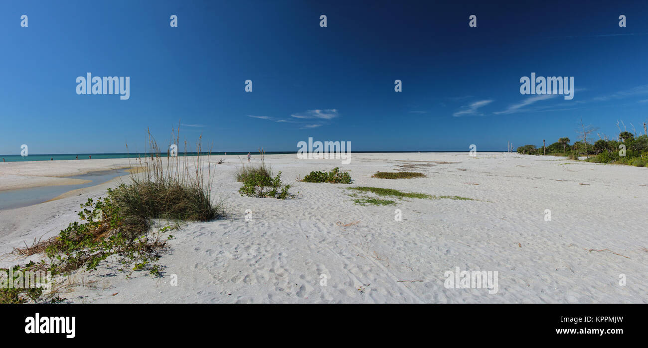 Florida beach panoramic, Stump Pass Beach State Park Stock Photo