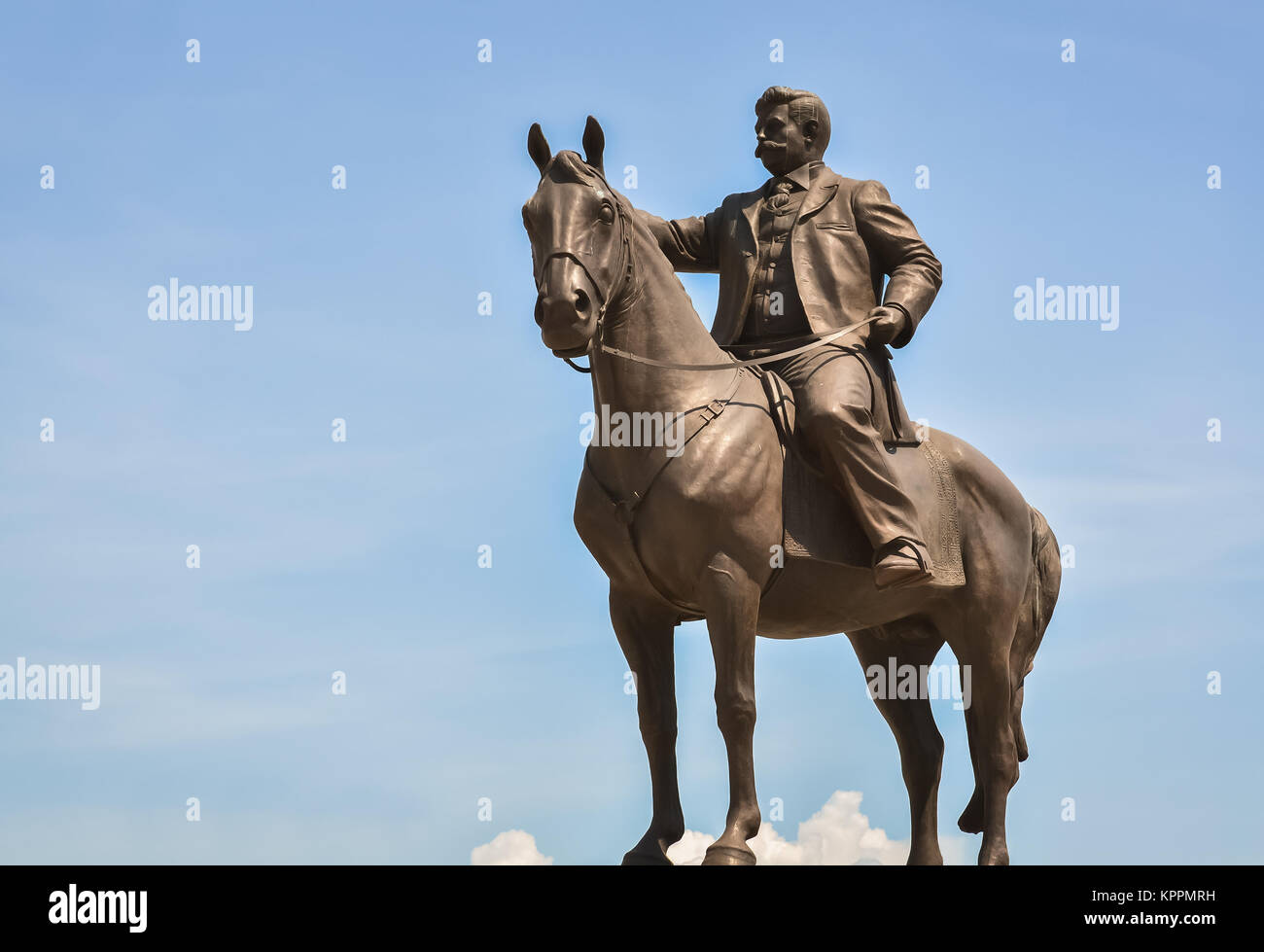 Closeup of the monument of Goce Delcev in Skopje Stock Photo