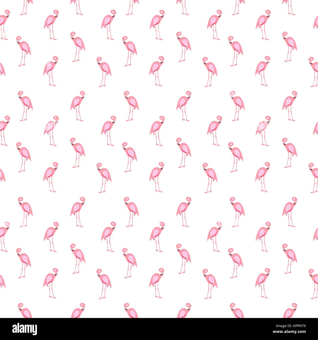 Colorful pink flamingo isolated on white background. Seamless pa Stock ...