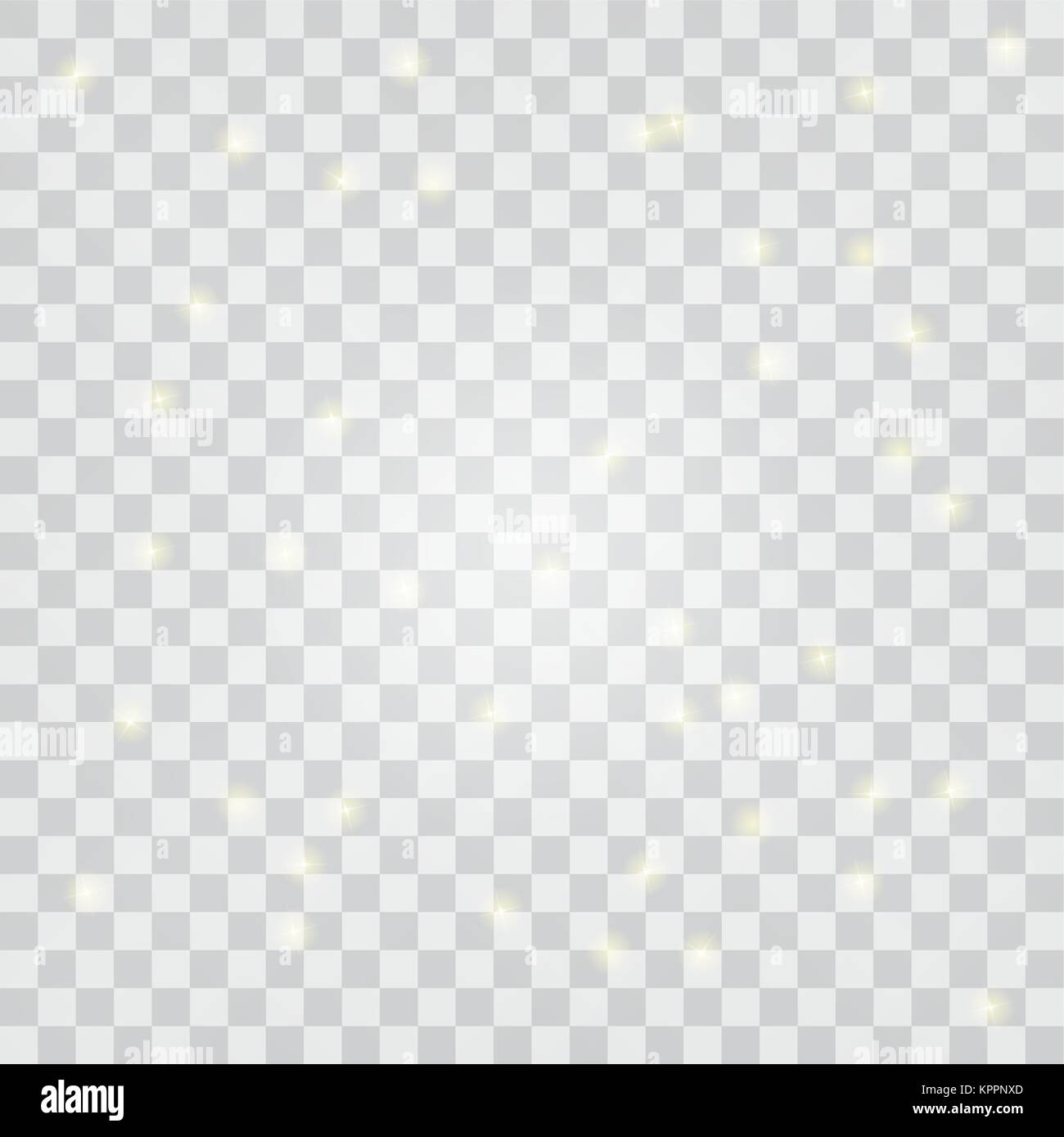 Glitter and glow on transparent Background. Vector Illustration Stock