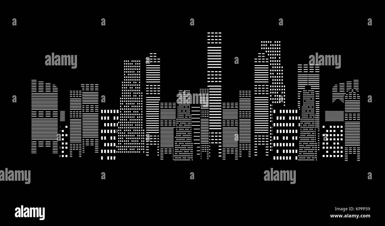 Silhouette City Background. Vector Illustration Stock Vector