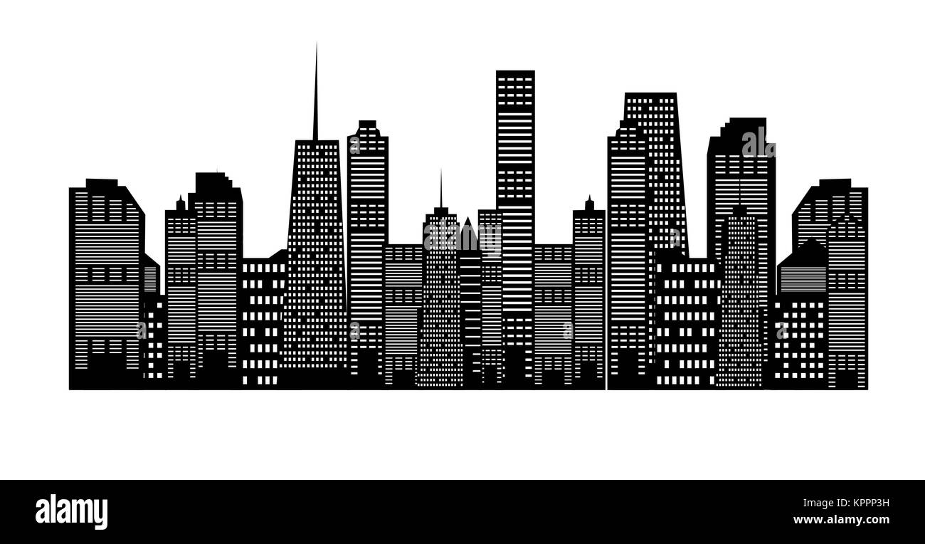 Silhouette City Background. Vector Illustration Stock Vector