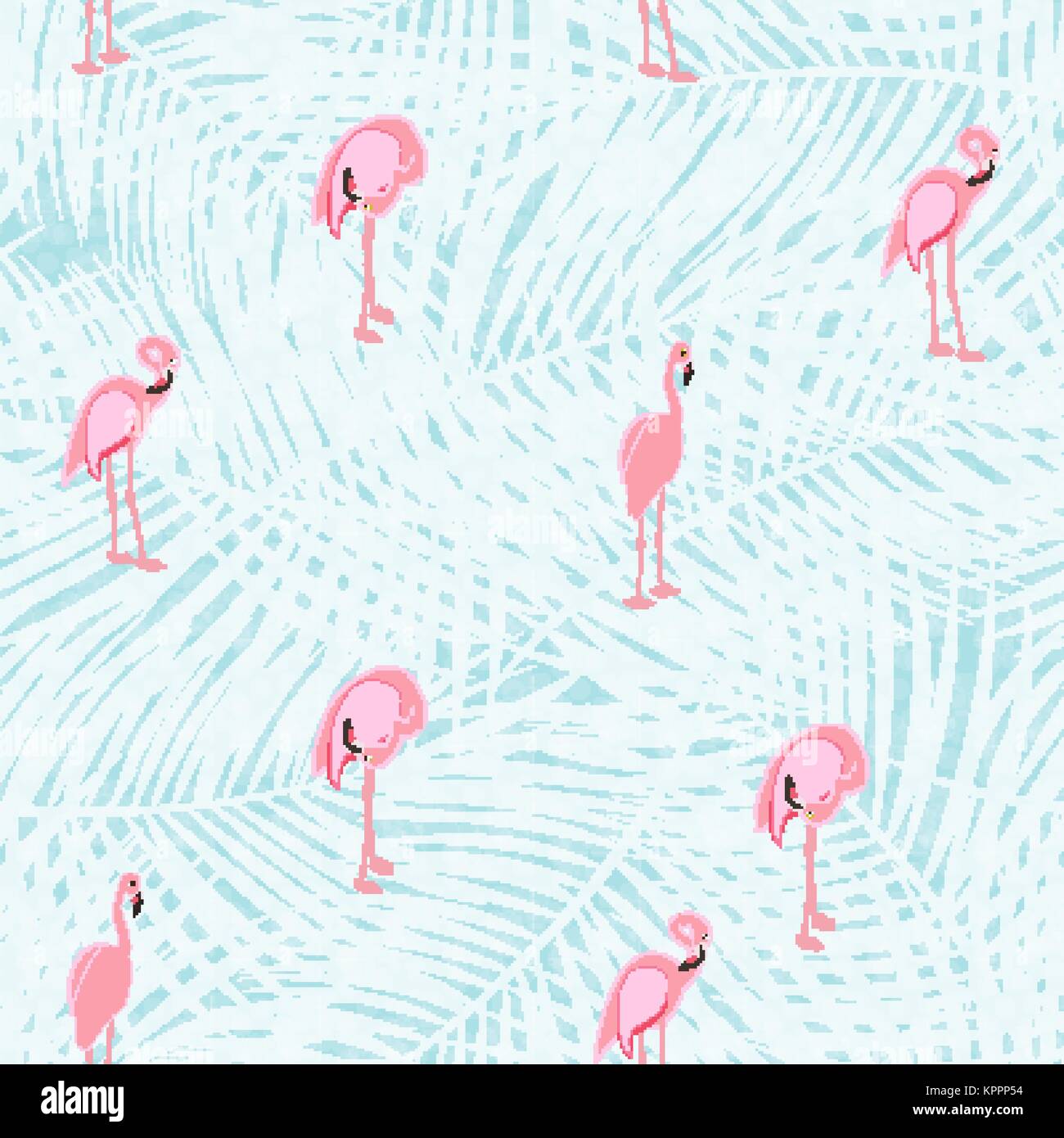 Colorful Pink Flamingo Seamless Pattern Background. Vector Illustration ...