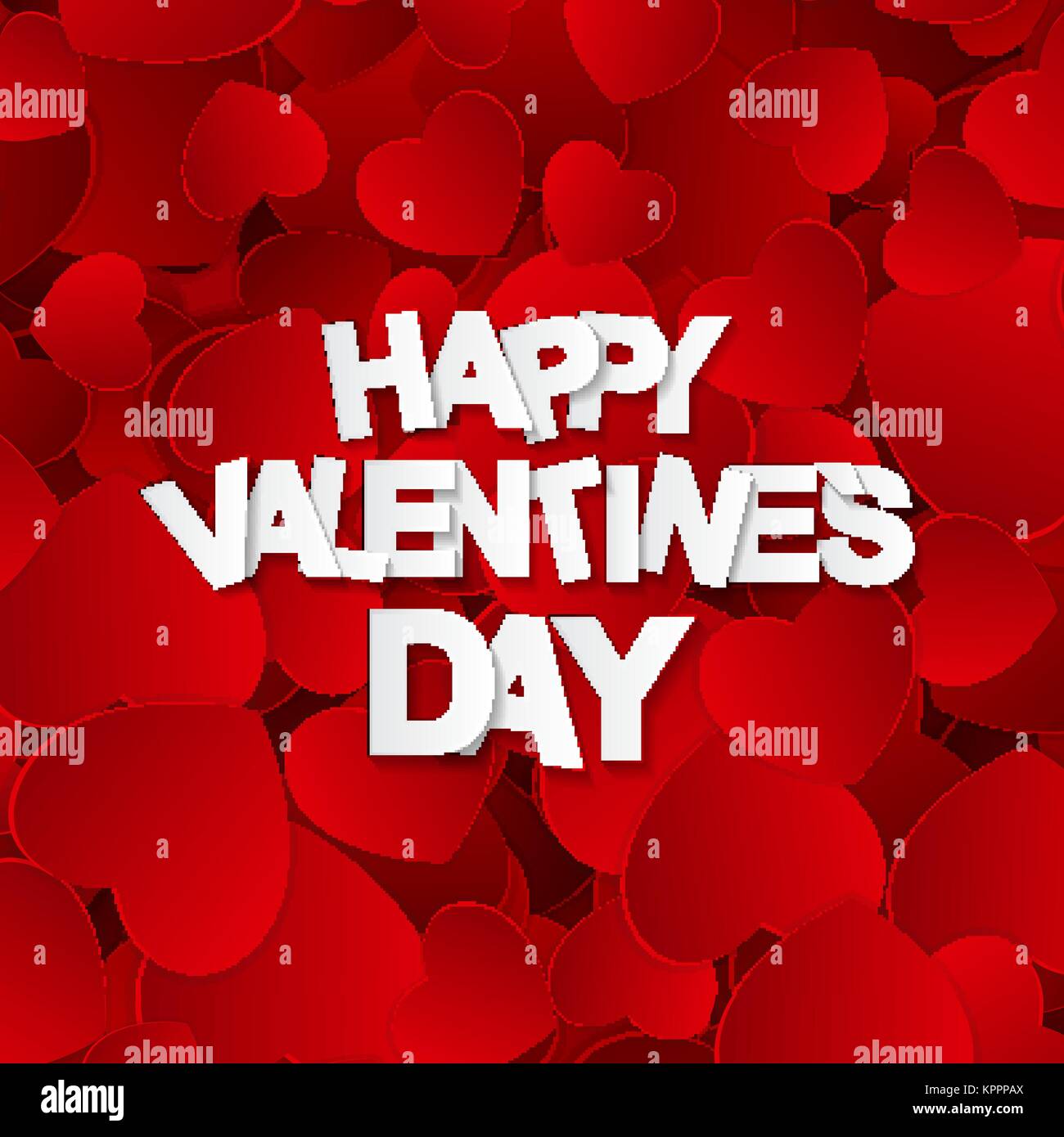 Happy Valentines Day Card with Heart. Vector Illustration Stock Vector ...