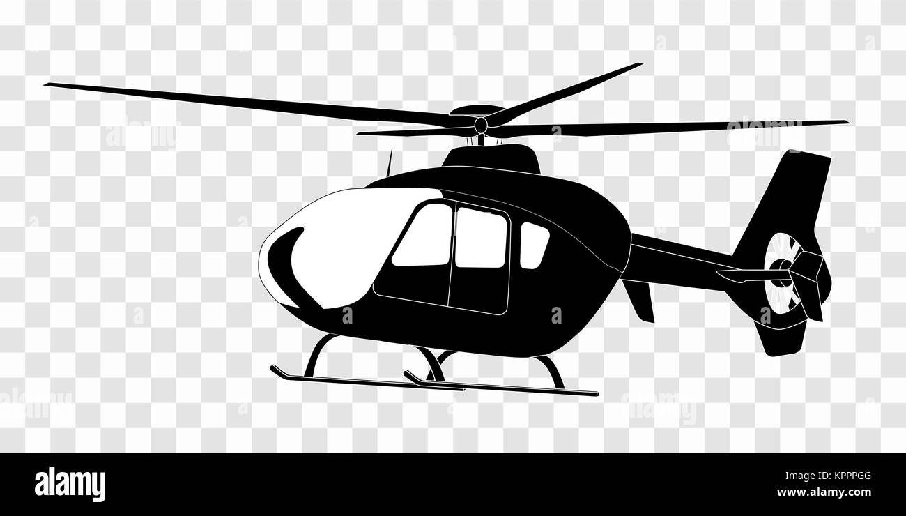 Sticker on car: Silhouette of helicopter. Vector Illustration. Stock Vector