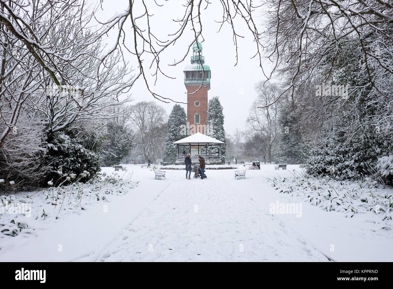 winter in queens park loughborough leicestershire Stock Photo