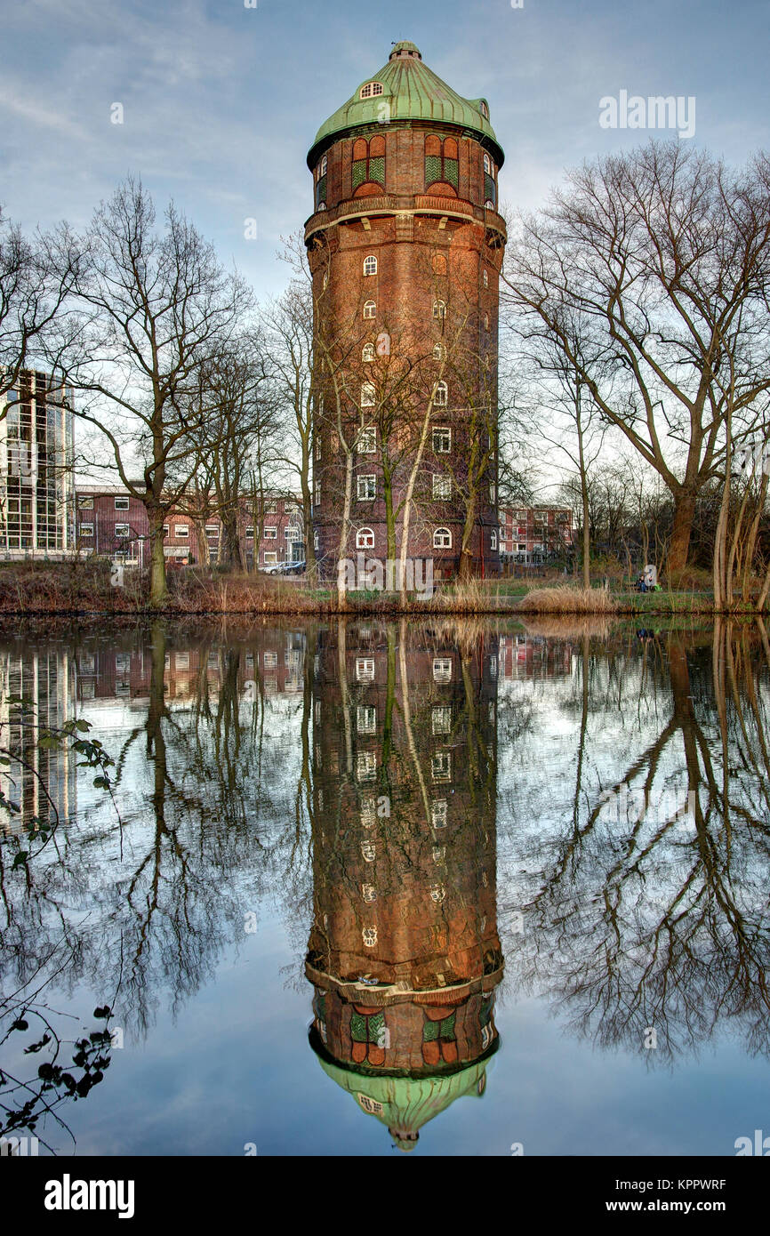 water tower in hamburg - wilhelmsburg Stock Photo