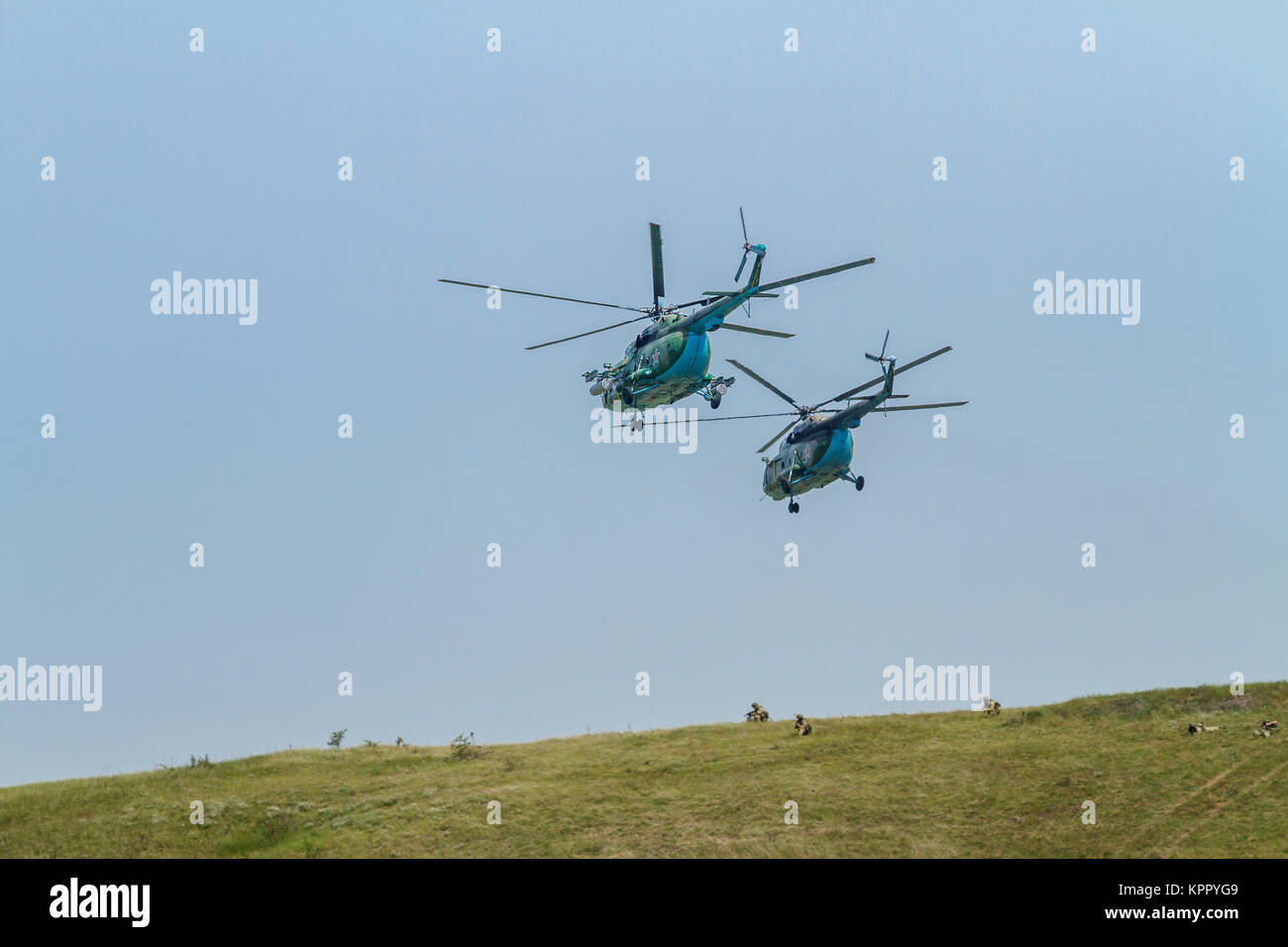 Two military helicopters hi-res stock photography and images - Alamy