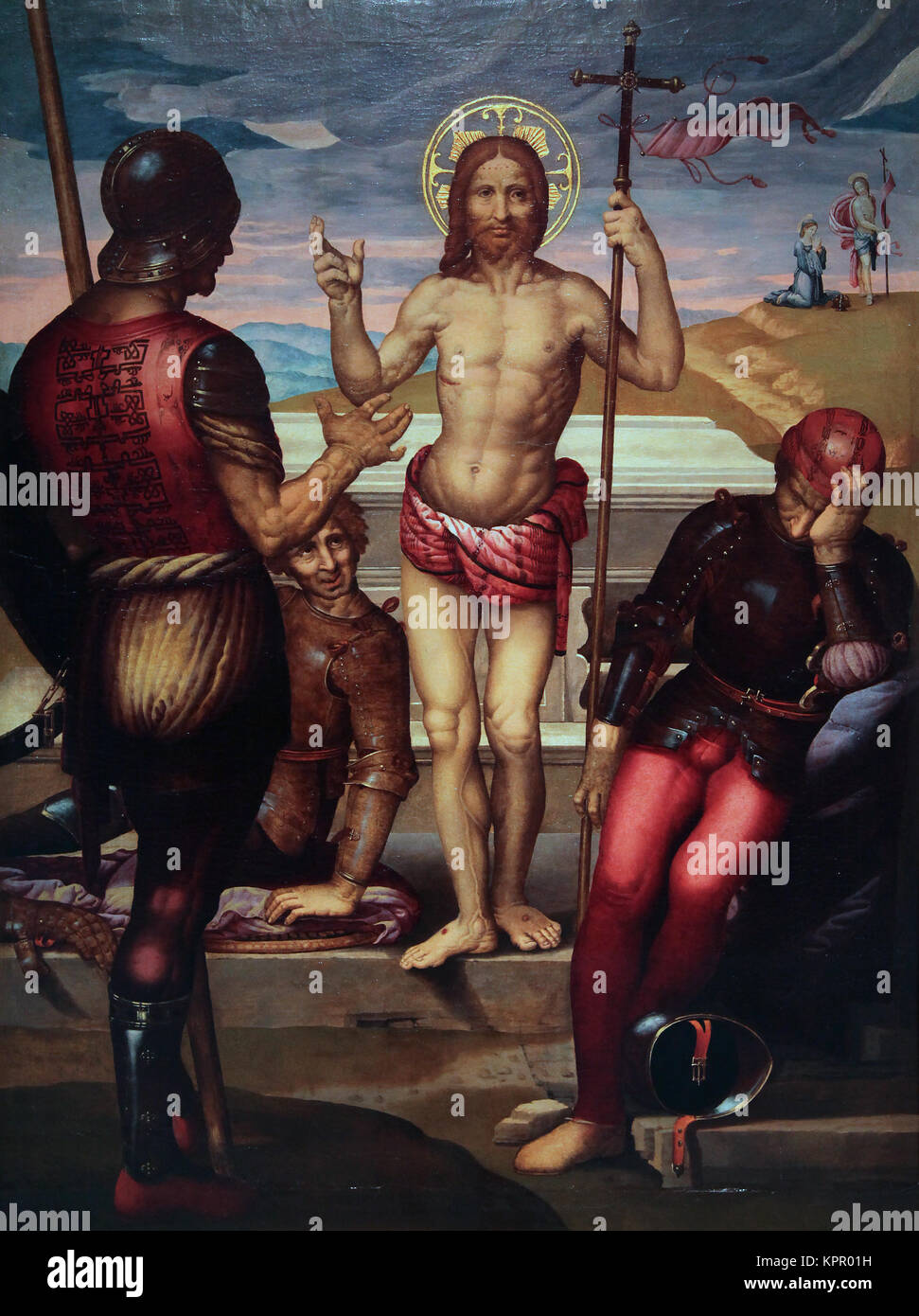 Resurrection of Christ by Hernando or Fernando Yáñez de la Almedina (1505 – 1537) pintor renacentista españo.spanish painter. Stock Photo