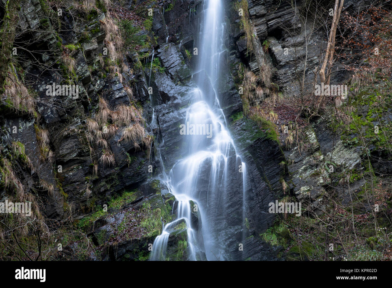 Europe, Germany, the waterfall Plaesterlegge in Bestwig in the low mountain range of the Sauerland region.  Europa, Deutschland, Sauerland, der Wasser Stock Photo