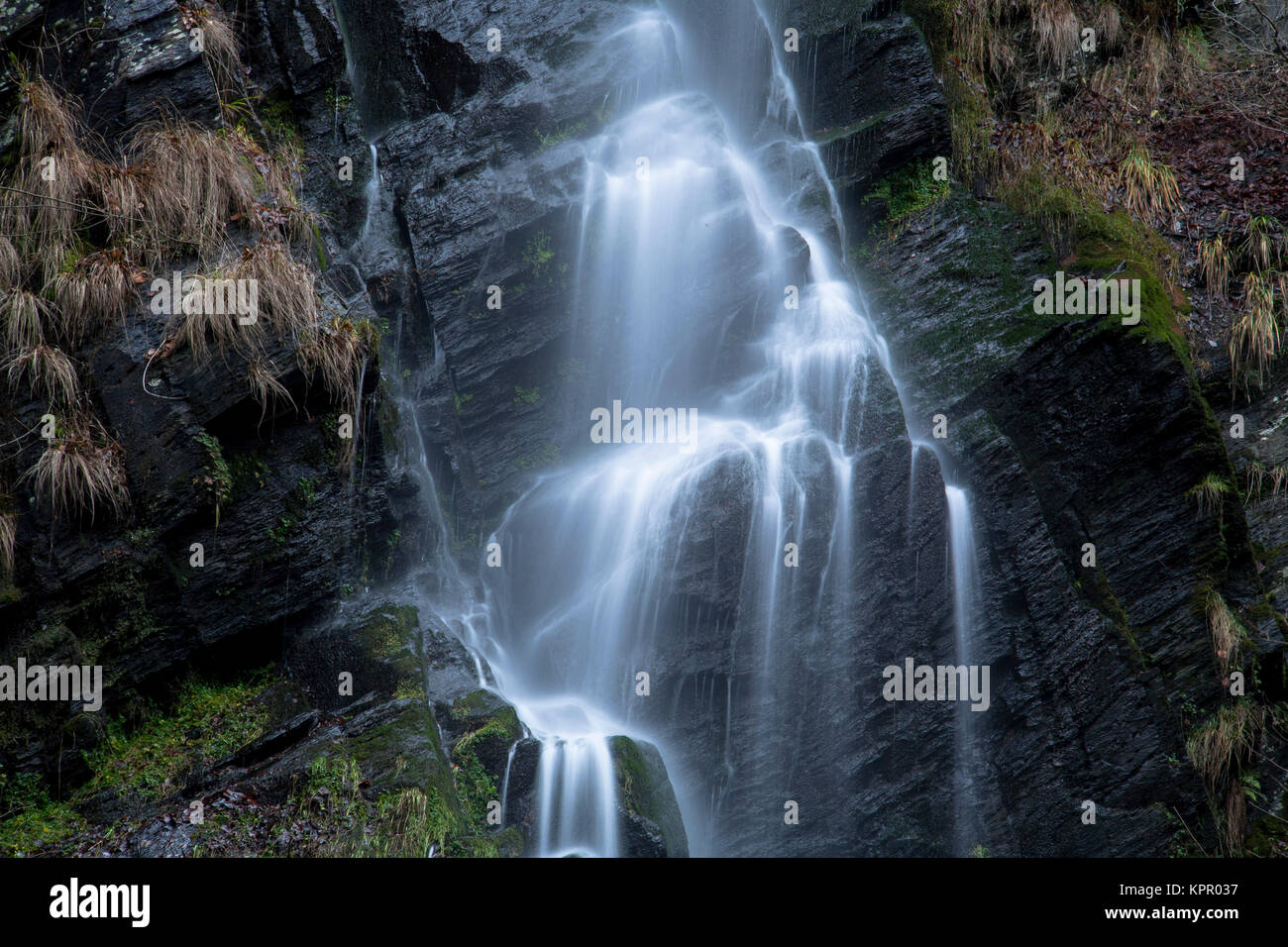 Europe, Germany, the waterfall Plaesterlegge in Bestwig in the low mountain range of the Sauerland region.  Europa, Deutschland, Sauerland, der Wasser Stock Photo