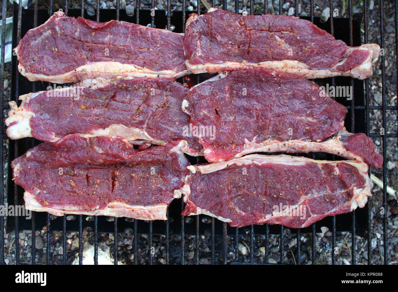 meat on grill Stock Photo