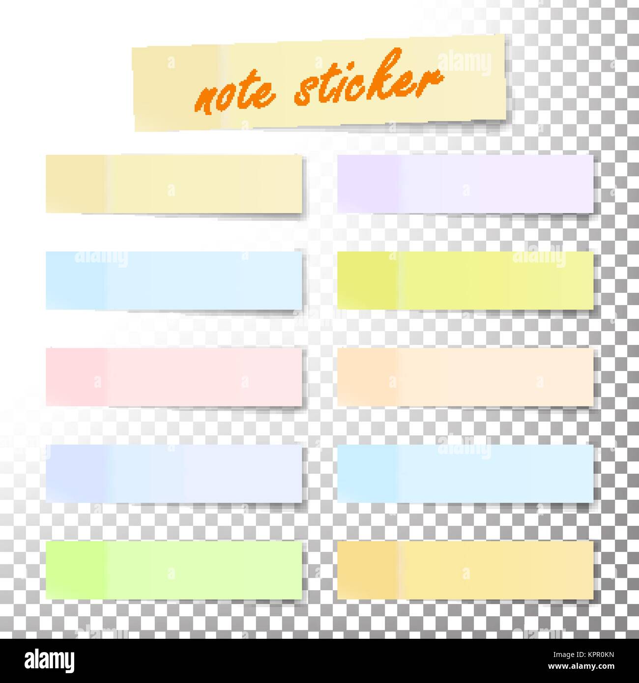 Post Note Sticker Vector. Paper Sticky Tape With Shadow. Adhesive