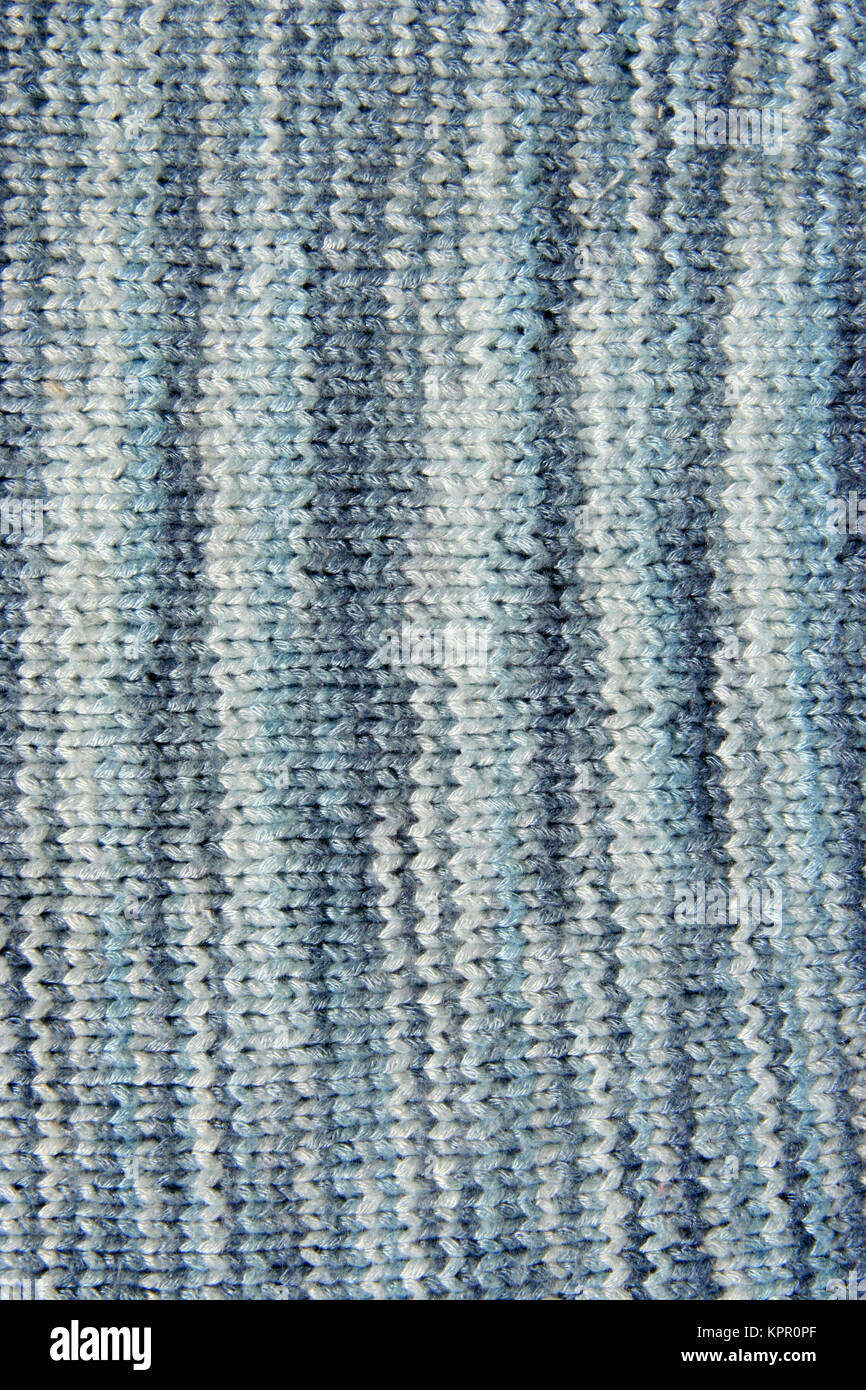 blue color knitted wool as background Stock Photo
