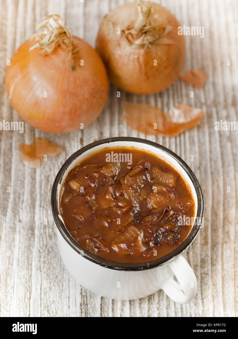 rustic english onion gravy Stock Photo Alamy